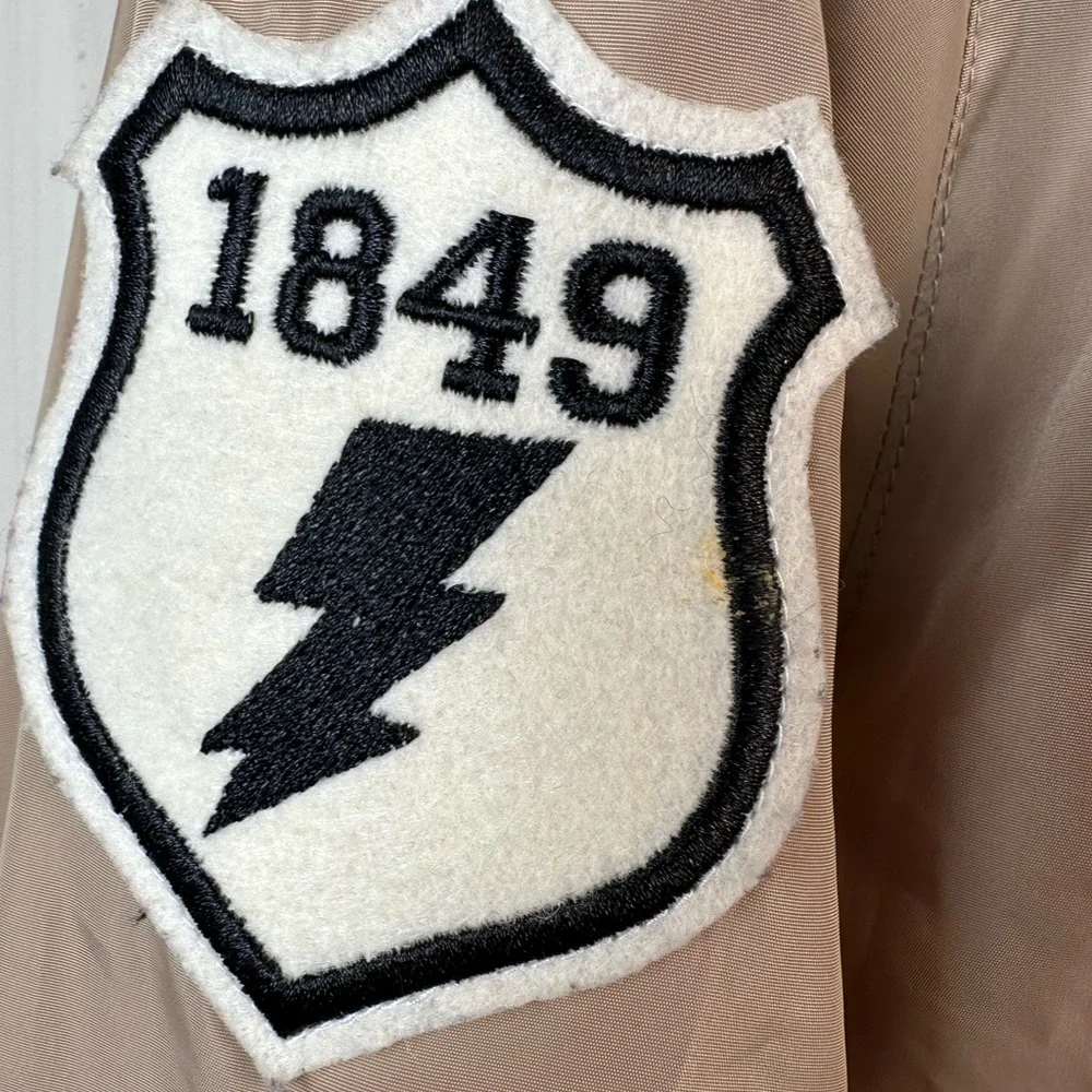 CALI LOVE USA/TAN BLACK BOMBER JACKET FULL ZIP UP - Picture 6 of 14